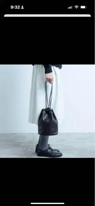 새상품급 미즈노 나카가와 마사시치 상점 복조리 가죽 핸드백 블랙