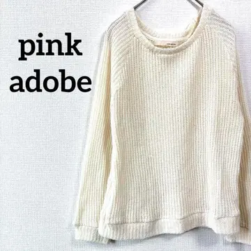 725 pink adobe 긴팔 니트 스웨터 상의 화이트 M