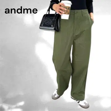 andme 팬츠 와이드 베이커 팬츠 여성용 카고 팬츠 M