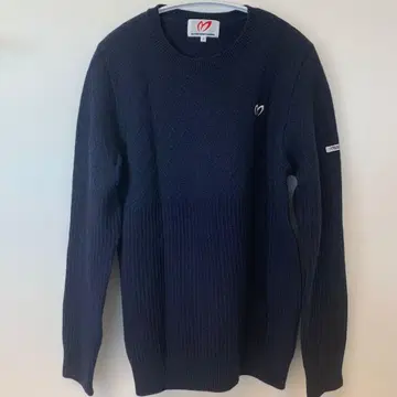 MASTER BUNNY 네이비 다이아몬드 패턴 니트 스웨터 4