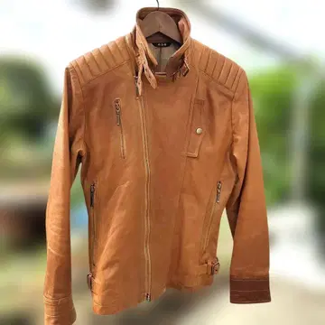 브라운 가죽 라이더 자켓