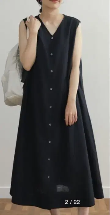 어반 리서치 도어스 고기능 린넨 2WAY 롱 원피스 베스트 네이비