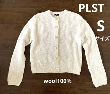 [ 새상품급 ] PLST 금장 버튼 가디건 화이트 S