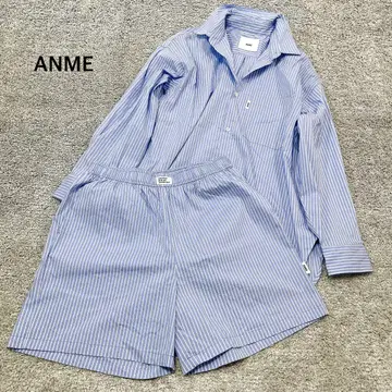 [ ANME ] 스트라이프 오버 셔츠 숏팬츠 셋업 루즈핏
