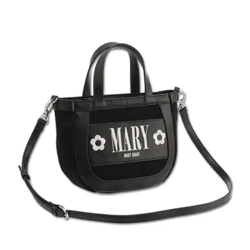 MARY QUANT 메쉬 MARY 로고 자수 2WAY 미니 토트 (블랙)