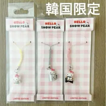 [ 한국 한정판 ] 스노우피크 x 헬로키티 콜라보 핸드폰 스트랩 3세트