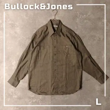 캐나다제 Bullock&Jones 헤링본 무늬 코튼 셔츠 L 사이즈