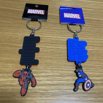 MARVEL 러버 키링 베놈 캡틴아메리카 2개 세트