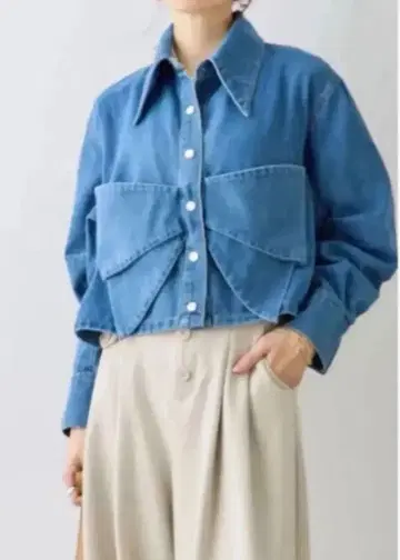 리본 모티브 데님 자켓 Frene 같은 형태 프라네 캐주얼 G
