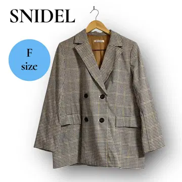 SNIDEL 스나이델 체크 더블 자켓 F 체크 무늬