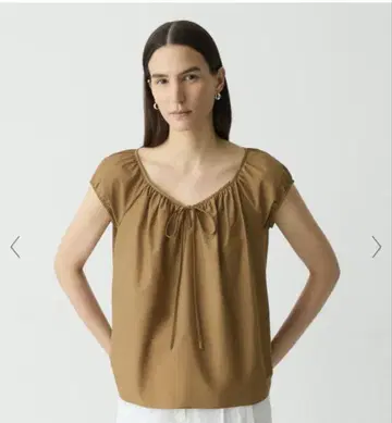 띠어리 Soft Lawn Narrow Tie Blouse