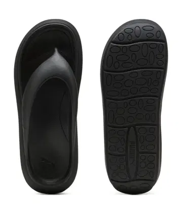 [ 새상품급 ] PUMA 블랙 스포츠 샌들 플래터 플립 샌들