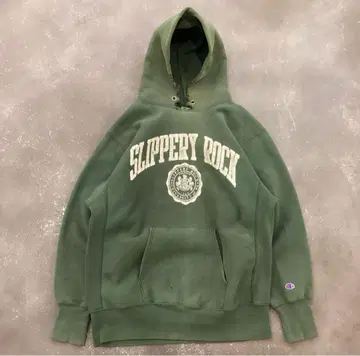 90s Champion 리버스 맨투맨 후디 보로 페이드 XL