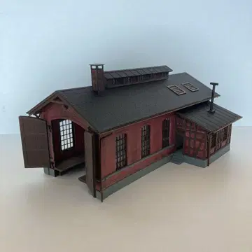철도 모형 스트럭처 1/87 키브리제 벽돌조 단선 기관고(작업장 포함)