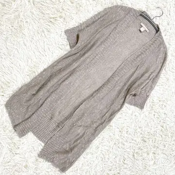 바나나리퍼블릭 베이지 가디건 5부 소매 린넨 혼방 M 사이즈 겉옷