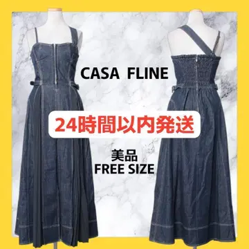 [ 24시간 이내 발송 ] CASA FLINE 데님 롱 원피스 카사플라인