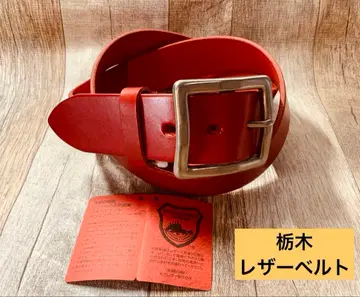 미사용 새상품 도치기 가죽 벨트 빨간색 남성용 벨트 패션