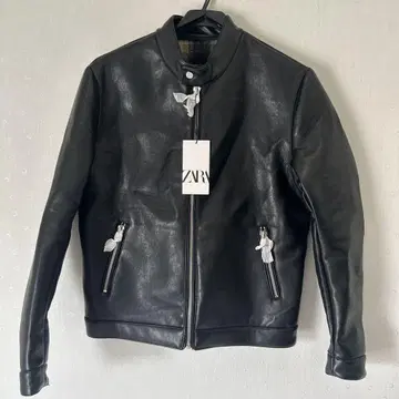 ZARA 블랙 가죽 라이더 자켓