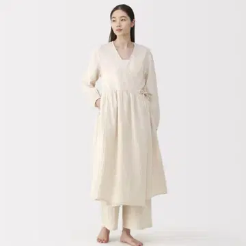 무인양품 포근한 시보 거즈 아이보리 XL 롱 가디건