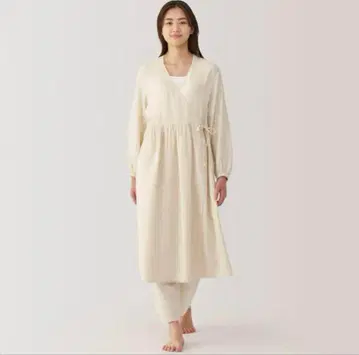 무인양품 포근한 시보 거즈 아이보리 XL 롱 가디건