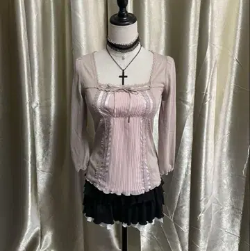 발레코어 티셔츠 레이스 페어리 그런지 히메로리