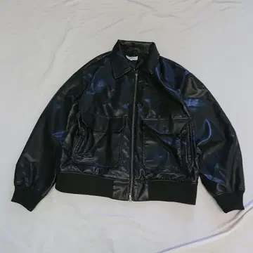 MONO-MART 블랙 페이크 가죽 자켓 M