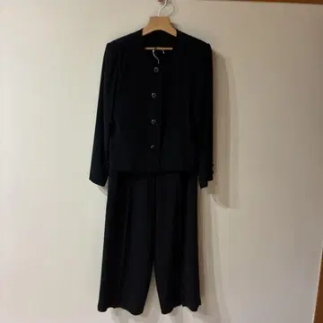 블랙 셋업 와이드 팬츠 관혼상제용 실크