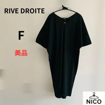 새상품급 RIVE DROITE V넥 코쿤 원피스 블랙 루즈핏 맥시