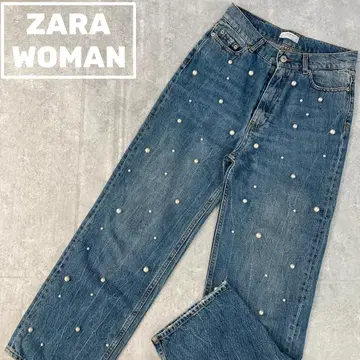 자라 우먼 ZARA WOMAN 펄 장식 데님 팬츠 [ 36 ]