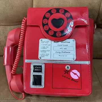 전화기 모양 숄더백 빨간색