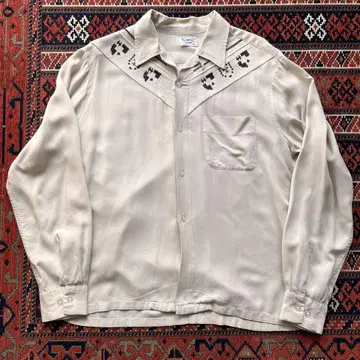 50s 60s 레이온 니트 셔츠