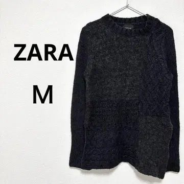 ZARA 자라 여성용 니트 스웨터 긴 길이 심플 모노톤 M