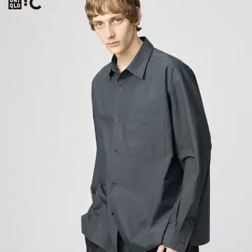 [ 미사용 새상품 ] UNIQLO C 브로드 오버 사이즈 셔츠 다크 그린