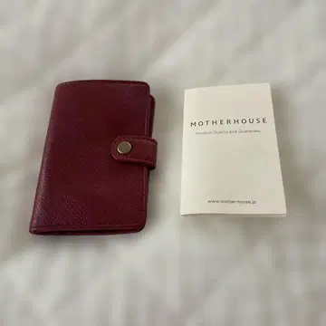 MOTHERHOUSE 버건디 2단 접이식 지갑(키링)