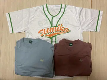 sumika 베이스볼 셔츠 롱T L 사이즈 3종 세트