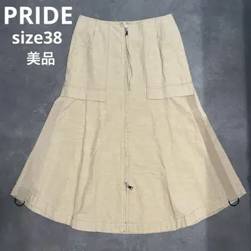 [ PRIDE ] 플레어 스커트 더블 지퍼 개성있는 슬릿 코튼 38