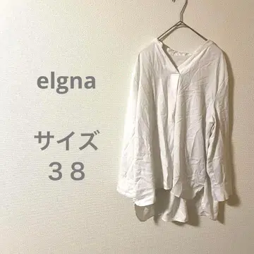 elgna 화이트 V넥 긴팔 셔츠 청순