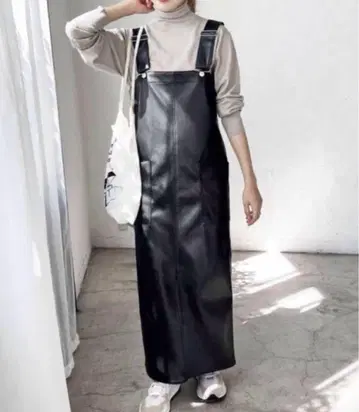 Spick&Span 인조 가죽 롱 원피스