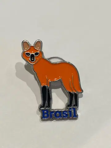 오렌지 컬러 동물 핀 배지 Brasil