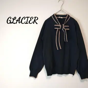 GLACIER 긴팔 상의 보타이 스웨터 깔끔 성숙 큐트 M