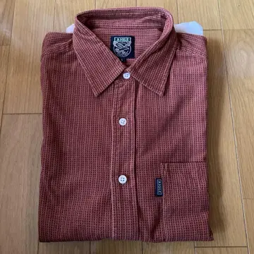 AIGLE 긴팔 셔츠 L 사이즈 크림슨 오렌지 계열 플란넬 클리닝 완료