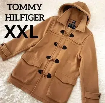 레어 사이즈 타미힐피거 더플 코트 체크 무늬 울 2XL