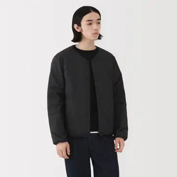 [ 새상품 ] 경량 다운 노카라 자켓 블랙