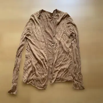 ROPE 카멜 리브 가디건 상의 겉옷 실크