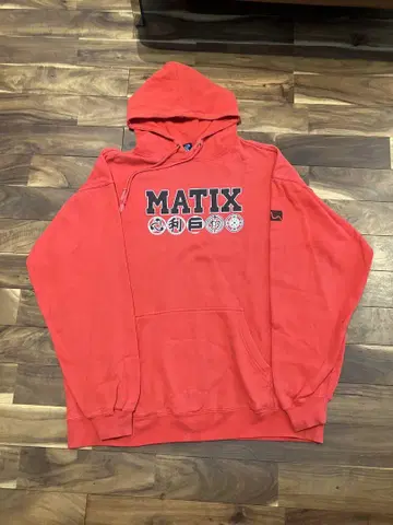 MATIX 레드 후드 부착 후드티 L 사이즈