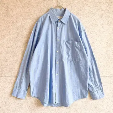 [ 자라 ZARA ] 핀스트라이프 오버 사이즈 코튼 셔츠 US M