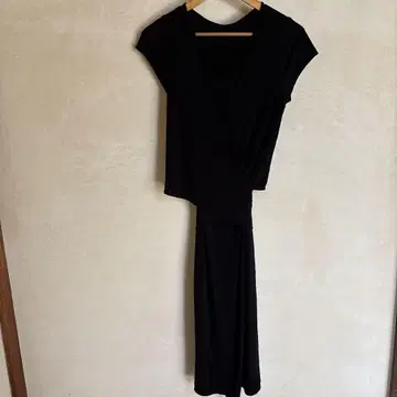 블랙 랩 디자인 티셔츠 원피스