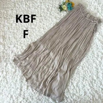 KBF 비에프 드로스트 맥시 스커트 쉬폰 허리밴딩 베이지