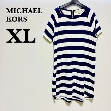 MICHAEL KORS [XL] 네이비 화이트 스트라이프 원피스