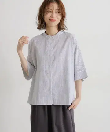 싱글 거즈 돌먼 5부 소매 밴딩 셔츠